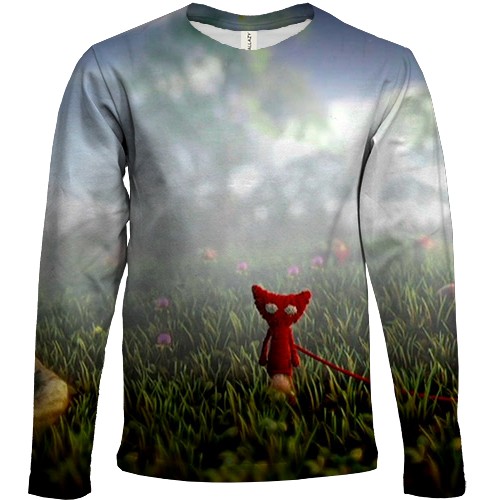 Дитячий 3D лонгслів Unravel Two - Red (вид спереду)