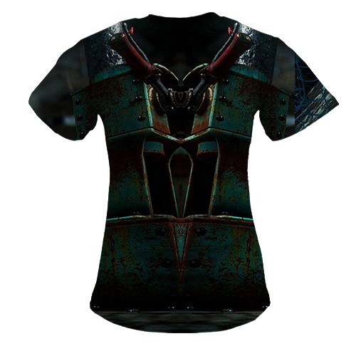 Жіноча 3D футболка Unravel Two - Blue and Red (вид ззаду)