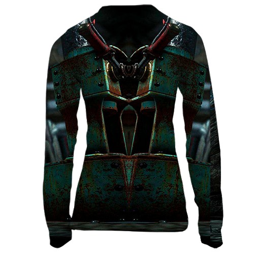 Жіночий 3D лонгслів Unravel Two - Blue and Red (вид ззаду)