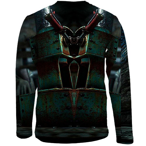 Детский 3D лонгслив Unravel Two - Blue and Red (вид сзади)