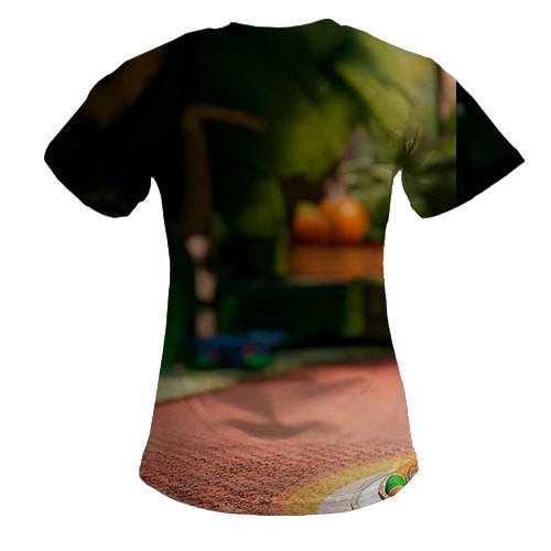 Женская 3D футболка Sackboy - A Big Adventure (вид сзади)