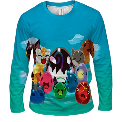 Мужской 3D лонгслив Slime Rancher - slime (вид спереди)