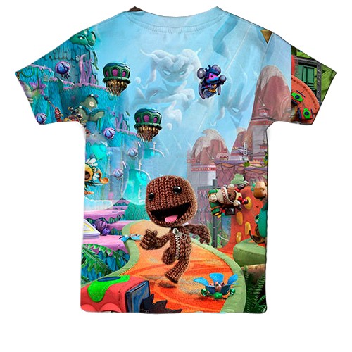 Детская 3D футболка Sackboy: A Big Adventure, logo (вид сзади)