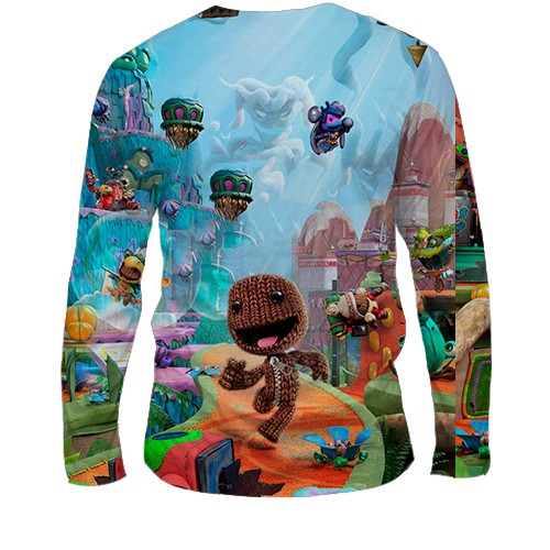 Мужской 3D лонгслив Sackboy: A Big Adventure, logo (вид сзади)