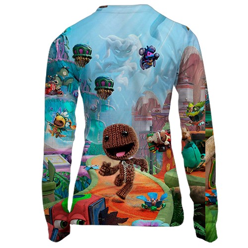 Женский 3D лонгслив Sackboy: A Big Adventure, logo (вид сзади)