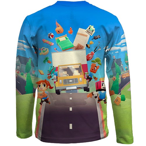 Дитячий 3D лонгслів Moving Out (вид ззаду)