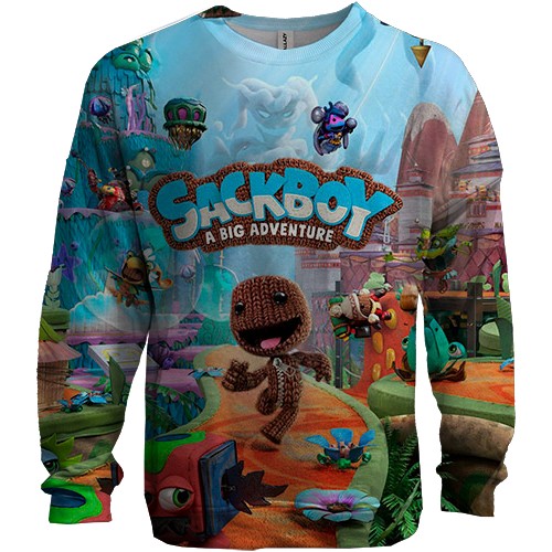 3D світшот Sackboy: A Big Adventure, logo (вид спереду)