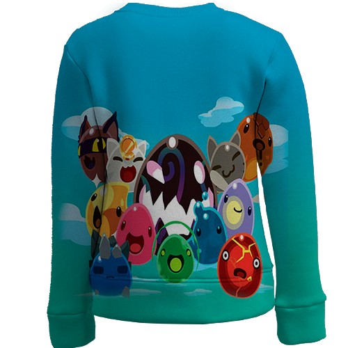 Детский 3D свитшот Slime Rancher - slime (вид сзади)