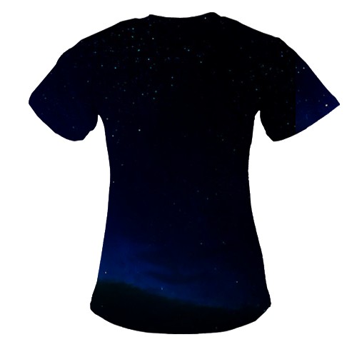 Женская 3D футболка Yoshi and Mario (вид сзади)