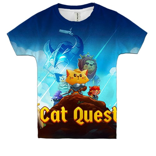Дитяча 3D футболка Cat Quest (вид спереду)