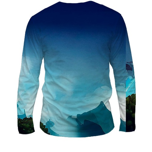 Чоловічий 3D лонгслів Cat Quest (вид ззаду)