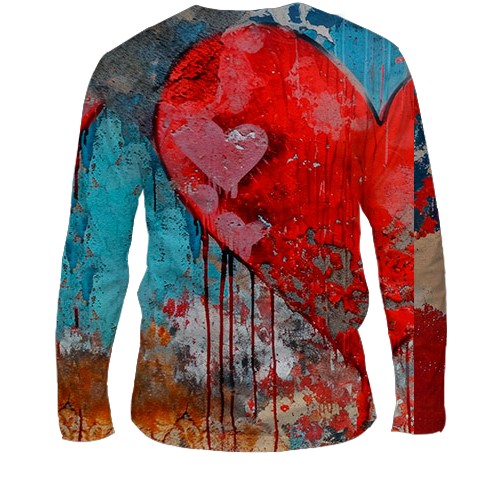 Мужской 3D лонгслив Love couple, Romantic (вид сзади)