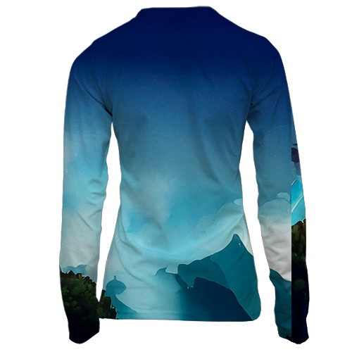 Жіночий 3D лонгслів Cat Quest (вид ззаду)