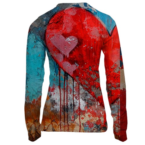 Женский 3D лонгслив Love couple, Romantic (вид сзади)