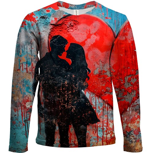 Дитячий 3D лонгслів Love couple, Romantic (вид спереду)