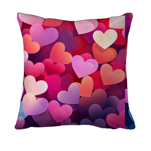 3D подушка Colorful Love hearts (вид ззаду)