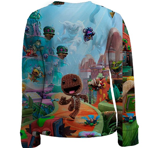 Детский 3D свитшот Sackboy: A Big Adventure, logo (вид сзади)