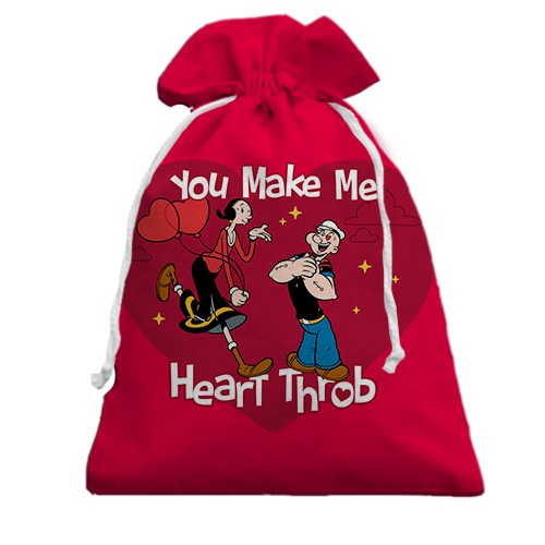 3D Подарочный мешочек Olive Oyl - Popeye, Love hearts (вид спереди)