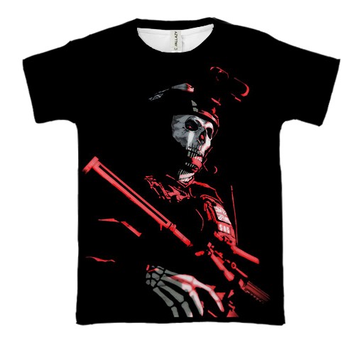 3D футболка Ghost - Call of Duty (вид спереди)