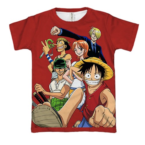 3D футболка One Piece team, red (вид спереду)