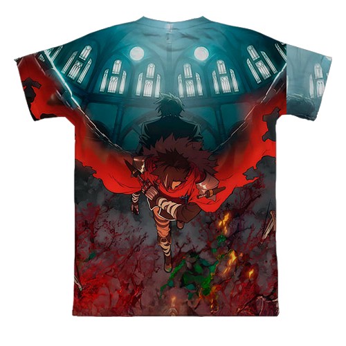 3D футболка Приговорённый быть героем (вид сзади)