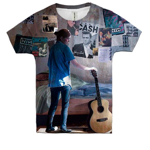 Детская 3D футболка Элли с гитарой - TLoU (вид спереди)