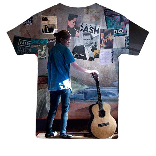 Детская 3D футболка Элли с гитарой - TLoU (вид сзади)