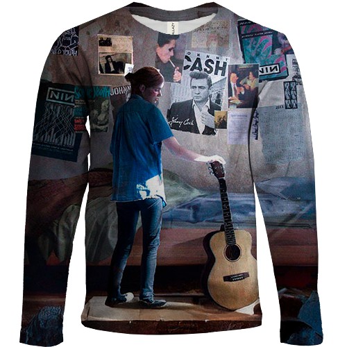 Детский 3D лонгслив Элли с гитарой - TLoU (вид спереди)