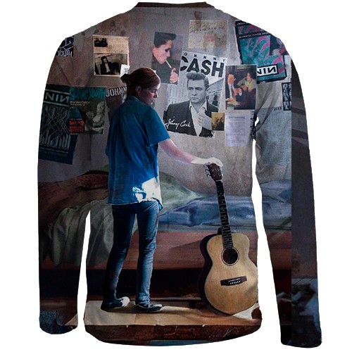 Детский 3D лонгслив Элли с гитарой - TLoU (вид сзади)