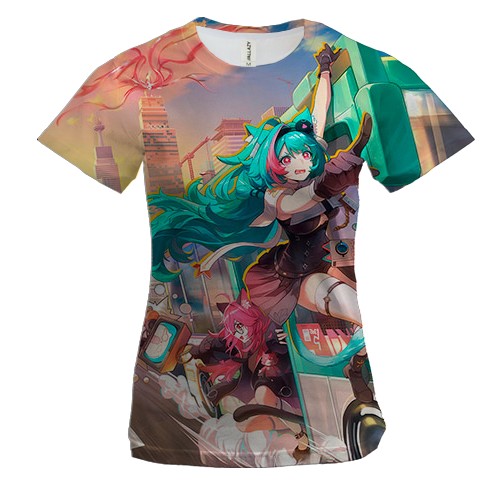 Женская 3D футболка NTE: Neverness to Everness (вид спереди)