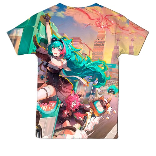 Детская 3D футболка NTE: Neverness to Everness (вид сзади)