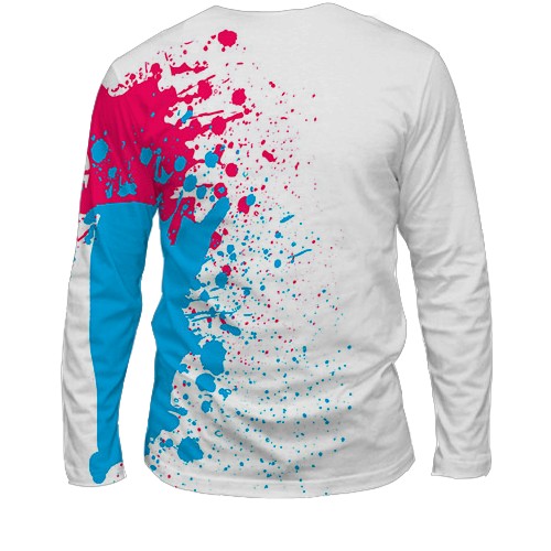 Мужской 3D лонгслив Roblox яркие краски (вид сзади)