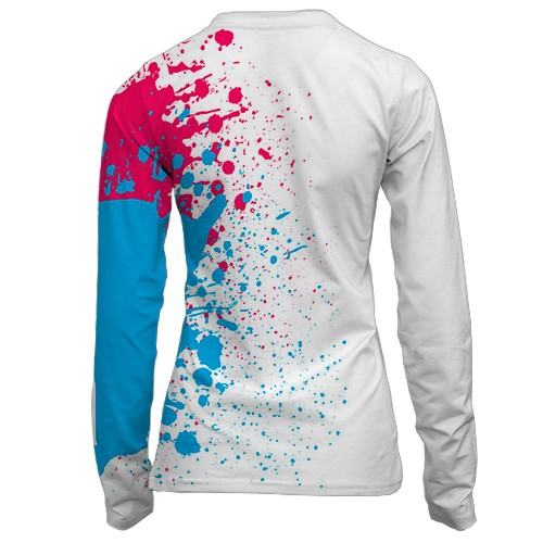 Жіночий 3D лонгслів Roblox яскраві фарби (вид ззаду)