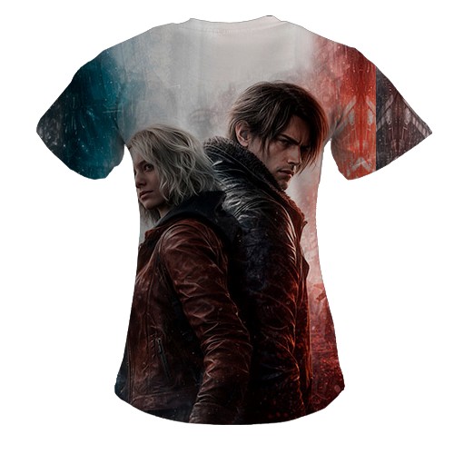 Женская 3D футболка Resident Evil Requiem (вид сзади)