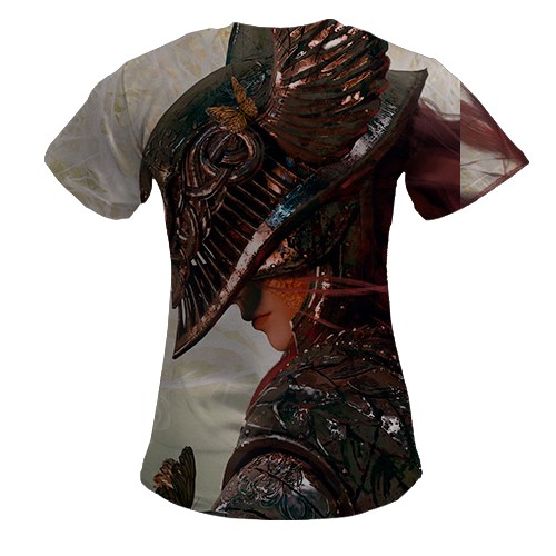 Женская 3D футболка Malenia - Elden Ring (вид сзади)
