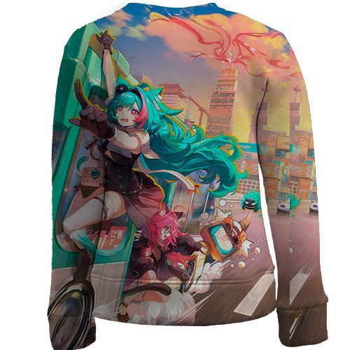 Детский 3D свитшот NTE: Neverness to Everness (вид сзади)