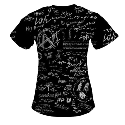 Женская 3D футболка 02 - Милый во Франксе (вид сзади)