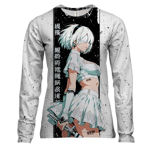 Женский 3D лонгслив YoRHa No.2 Type B (вид спереди)