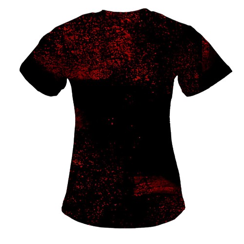 Женская 3D футболка Power x Dragon, red (вид сзади)