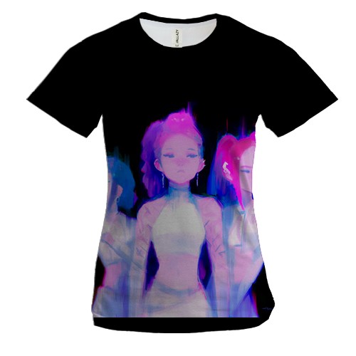 Женская 3D футболка KPop DH art (вид спереди)