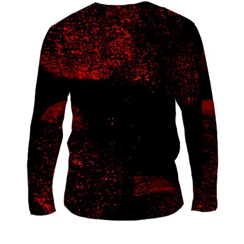 Мужской 3D лонгслив Power x Dragon, red (вид сзади)