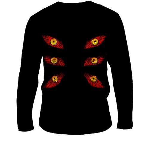 Чоловічий 3D лонгслів Kokushibo eyes - Demon Slayer (вид ззаду)