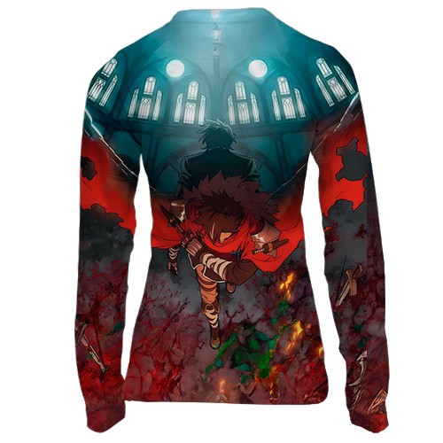 Жіночий 3D лонгслів Засуджений бути героєм (вид ззаду)