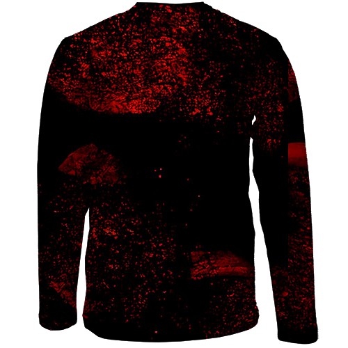 Детский 3D лонгслив Power x Dragon, red (вид сзади)