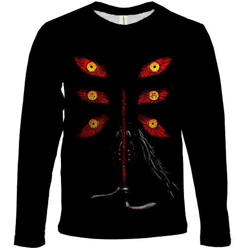 Дитячий 3D лонгслів Kokushibo eyes - Demon Slayer (вид спереду)