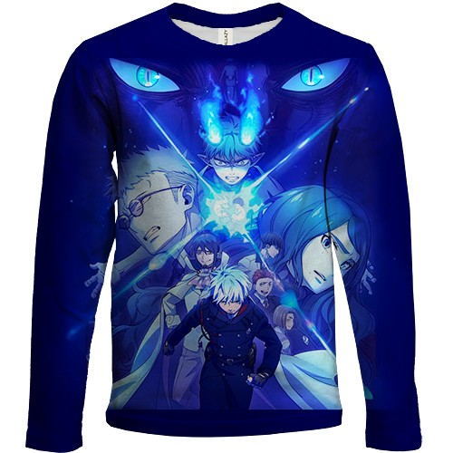 Дитячий 3D лонгслів Blue Exorcist (вид спереду)