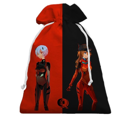 3D Подарунковий мішечок Рей та Аска - Євангеліон (вид спереду)