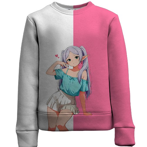 Дитячий 3D світшот Frieren pink (вид спереду)