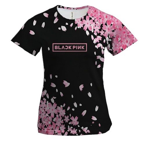 Женская 3D футболка Blackpink Flowers (вид спереди)