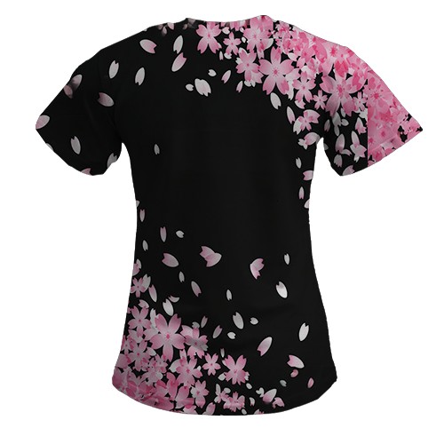 Женская 3D футболка Blackpink Flowers (вид сзади)